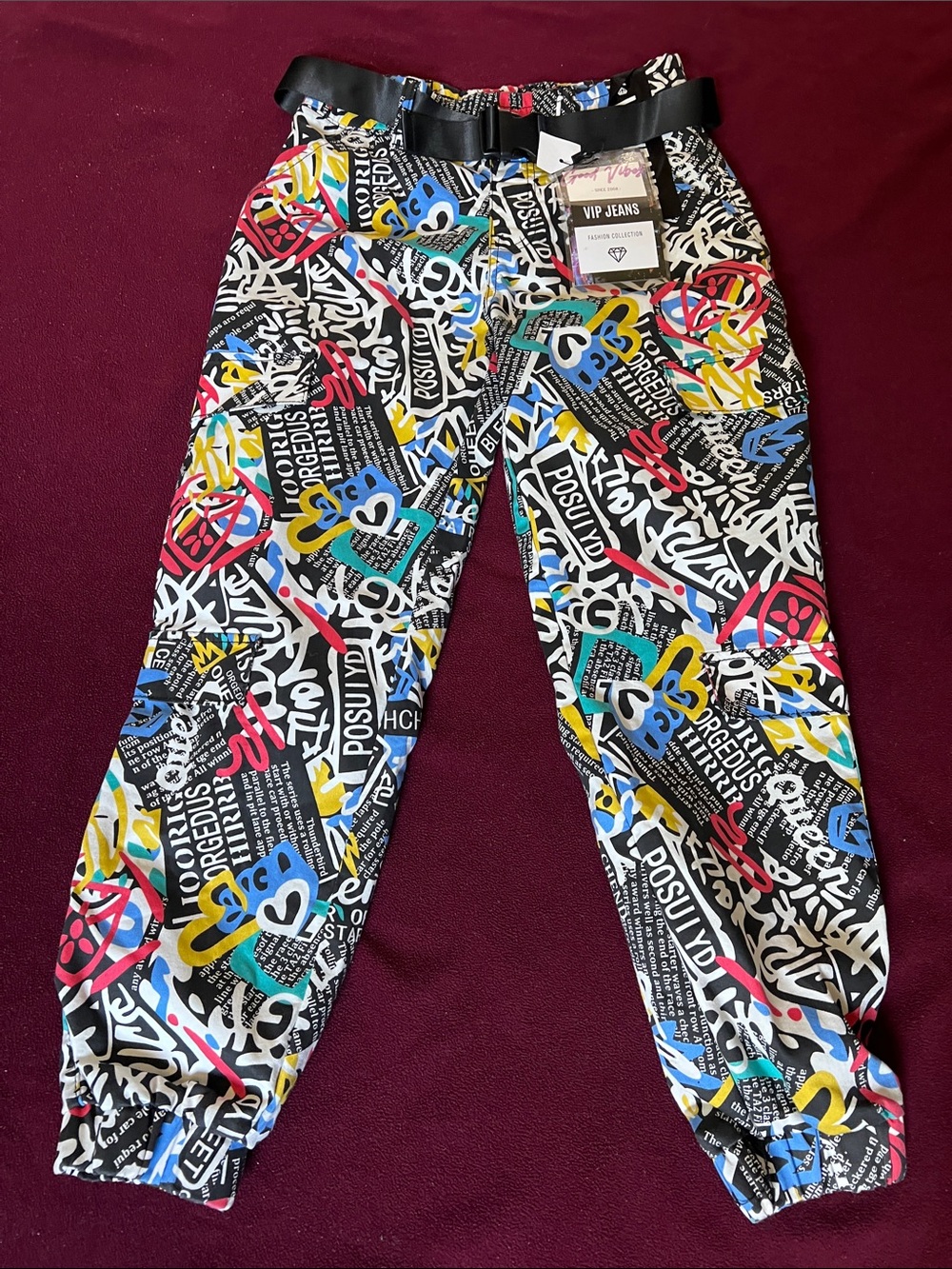 VIP Kids' Multicolor Graffiti Jogger Bottoms